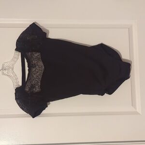 Mirella Black Cap sleeve Leotard S